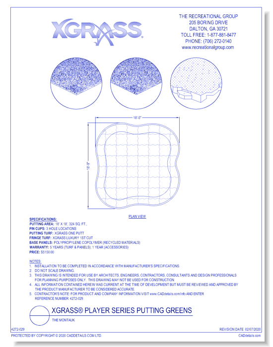 XGrass® Player Series Putting Green Kits: The Montauk
