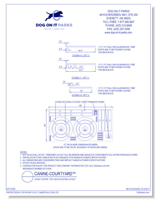 Husky Hoops: Top View & Footing Layout