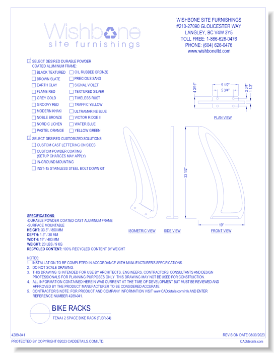 TENAJ 2 Space Bike Rack ( TJBR-34 )