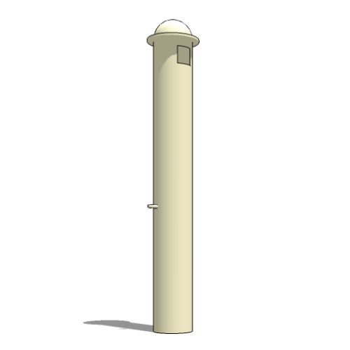 Model SP3-1000-EM: Smoking Post, Bollard Style Ash Urn - Embedded Mount