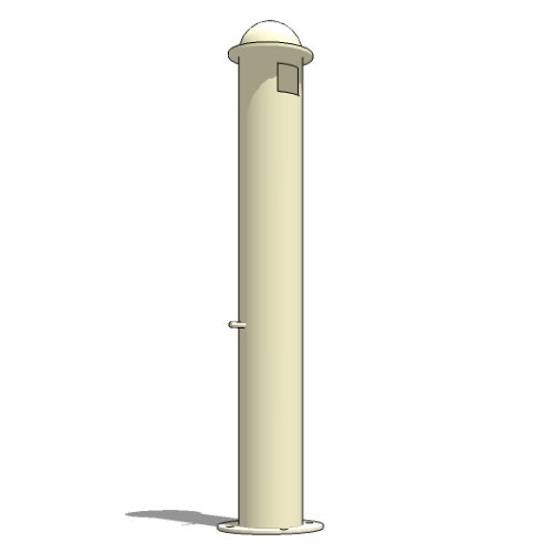 Model SP3-1000-SM: Smoking Post, Bollard Style Ash Urn - Surface Mount