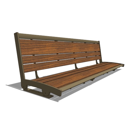 Surface Bench With Tropical Wood Slats (PS-2068-AL-SD-WD3-WD3)