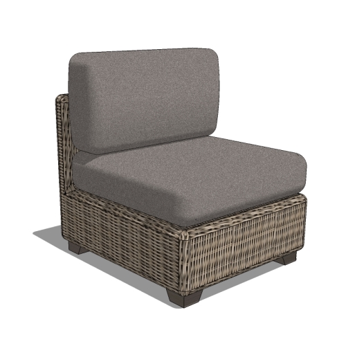 Veranda Armless Chair, Driftwood (CHSPR8004-DW-WT)