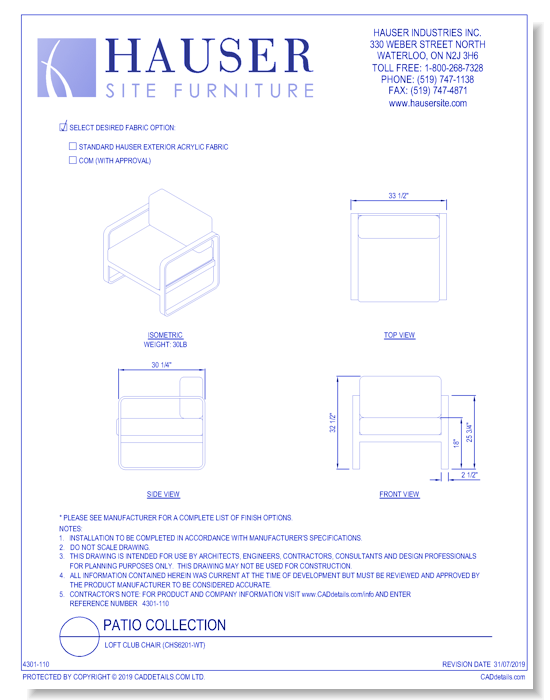 Loft Club Chair (CHS6201-WT)
