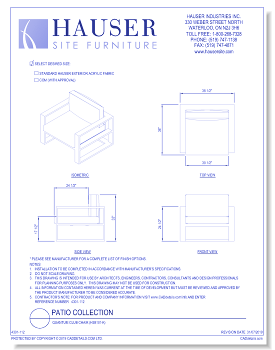 Quantum Club Chair (HS8101-K)
