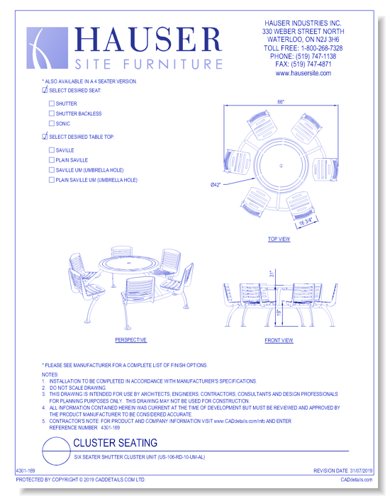 Six Seater Shutter Cluster Unit (US-106-RD-10-UM-AL)