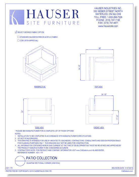 Quantam Sectional Corner (HS8105-K)