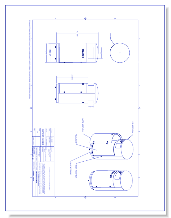 Lakeview Covered Waste Receptacle (PS-800-OTL-AL-WR)