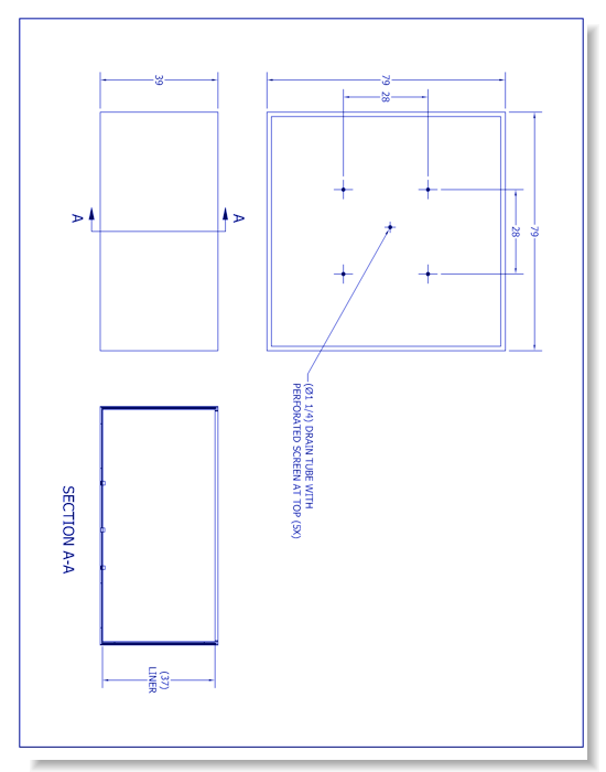 79'' x 79'' Urban Heavy Duty Planter (PS-210-HD-AL-GL-79x79x39)
