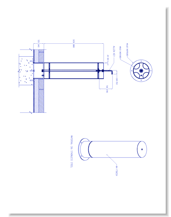 Sentry Stainless Steel Removable Bollard (PS-82-RM-SS 8.5 x 31.5)
