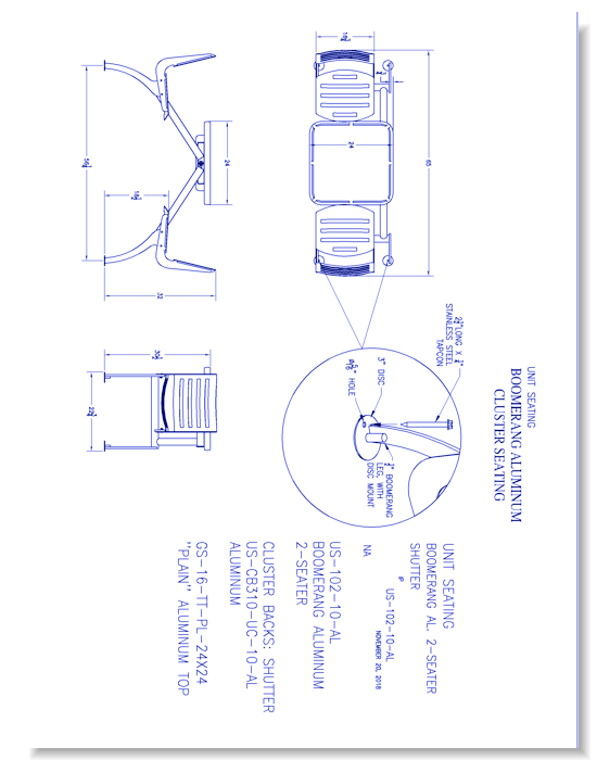 Two Seater Shutter Cluster Unit (US-102-10-AL)