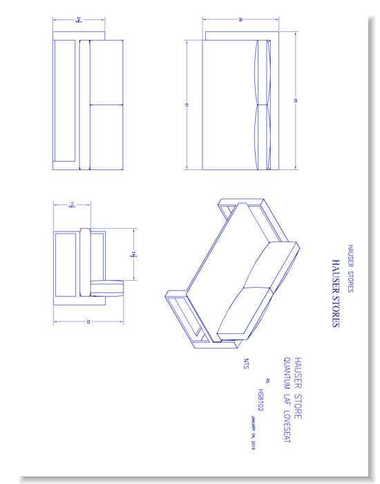 Quantam LAF Loveseat (HS8102-K)