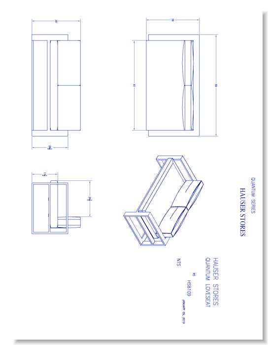 Quantam Loveseat (HS8109-K)