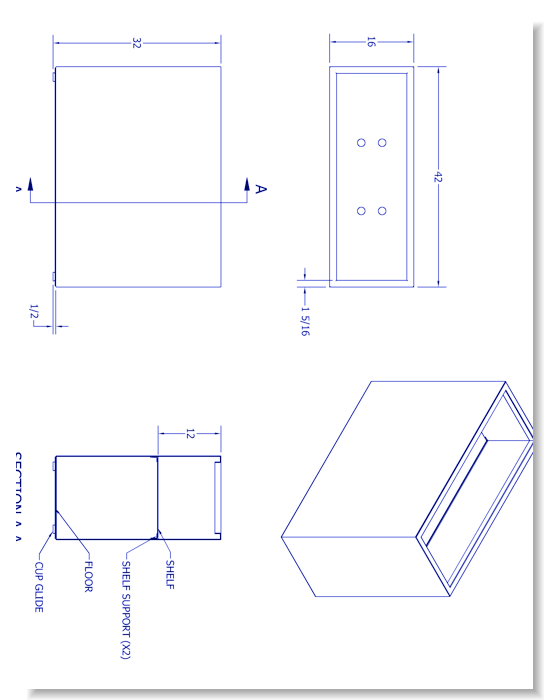 42'' Terrace Aluminum Planter (PS-230-AL-16x42x32)