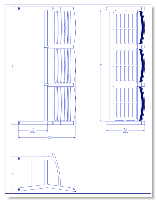 Soho Bench (PS-690-3-AL-MW1-MW1-M)