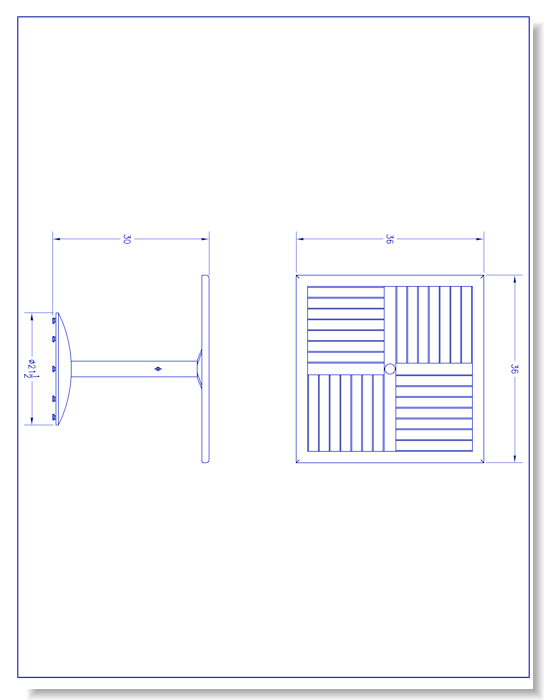 Java Aluminum Slat Table (HS3636)