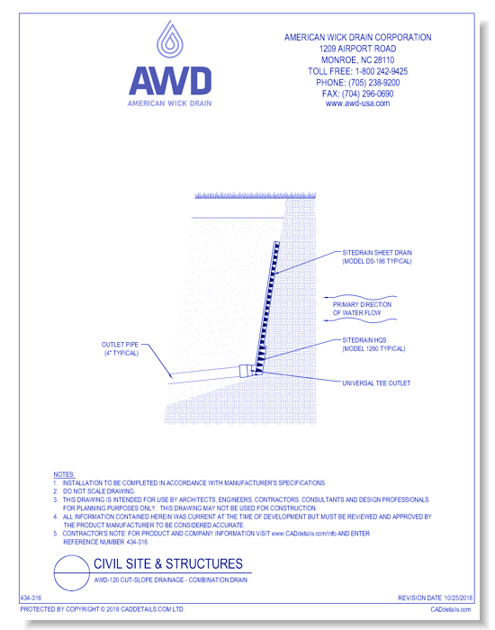 AWD-120 Cut-Slope Drainage - Combination Drain