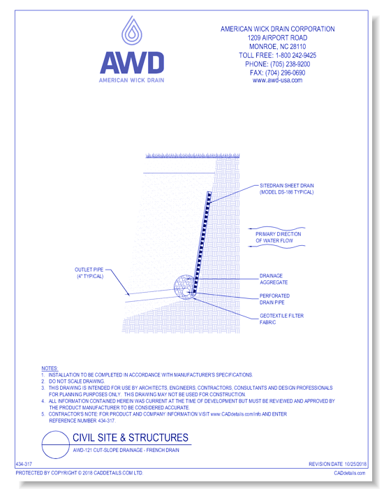 AWD-121 Cut-Slope Drainage - French Drain