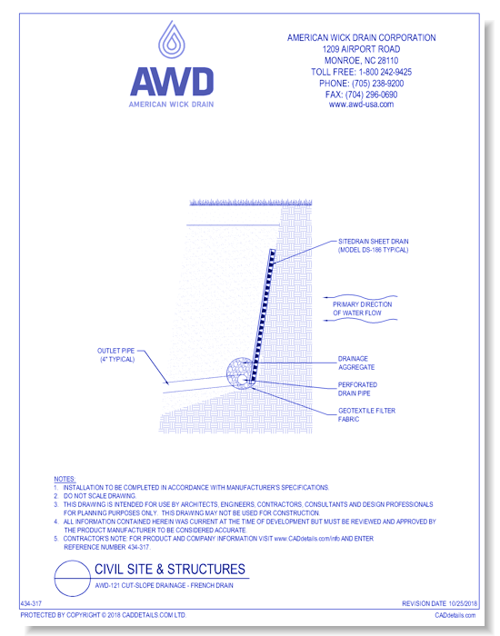 AWD-121	Cut-Slope Drainage - French Drain