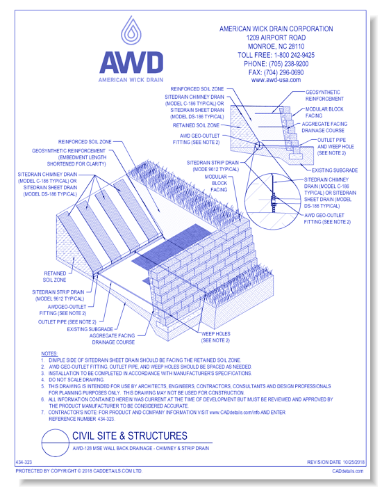AWD-128	MSE Wall Back Drainage - Chimney & Strip Drain