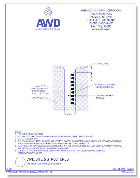 AWD-133 Cut-Off Drainage - Strip Drain