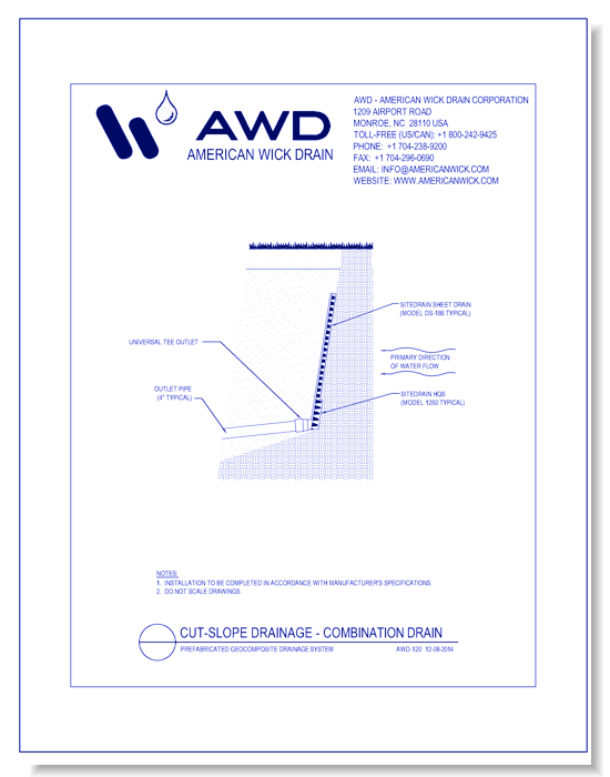 AWD-120 Cut-Slope Drainage - Combination Drain