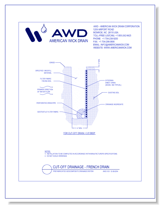 AWD-131 Cut-Off Drainage - French Drain