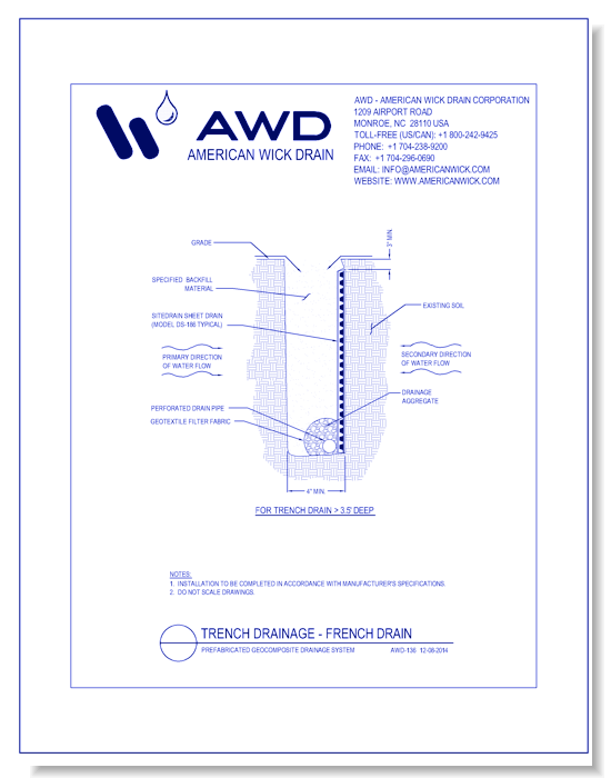 AWD-136 Trench Drainage - French Drain