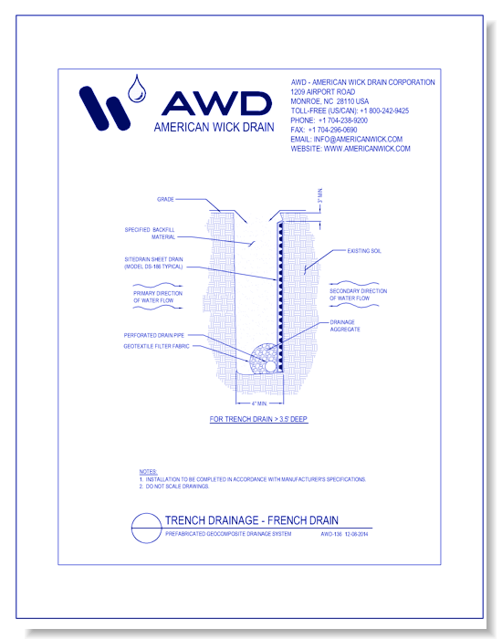AWD-136	Trench Drainage - French Drain