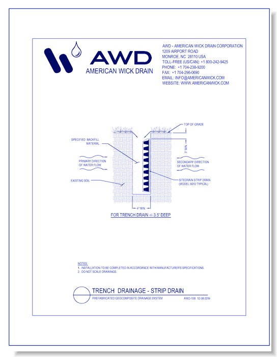 AWD-138	Trench Drainage - Strip Drain