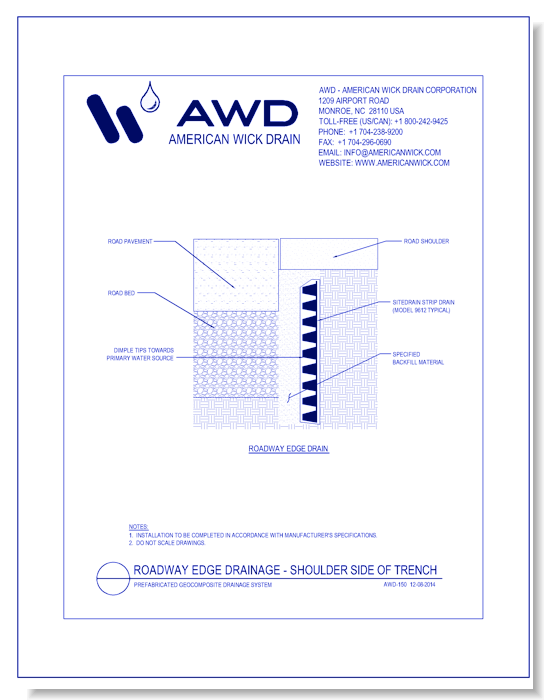 AWD-150 Roadway Edge Drainage - Shoulder Side of Trench