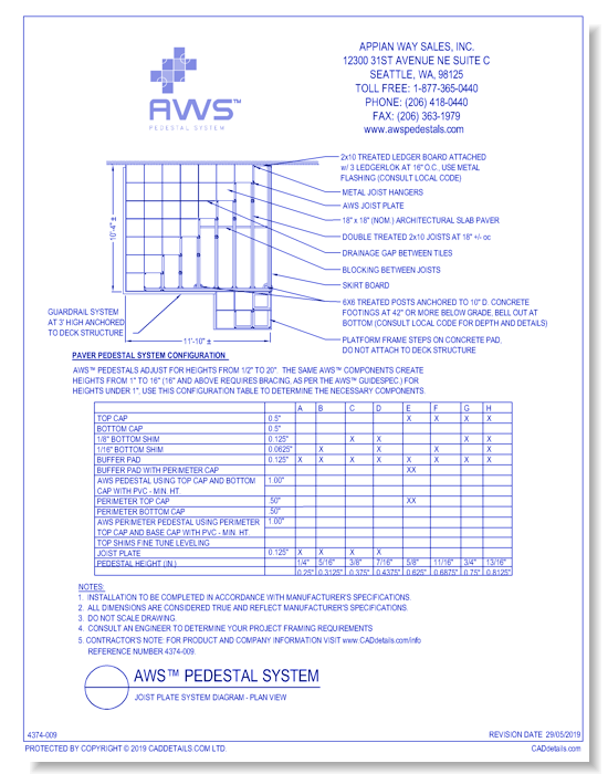 AWS™ Joist Plate System Diagram – Plan View