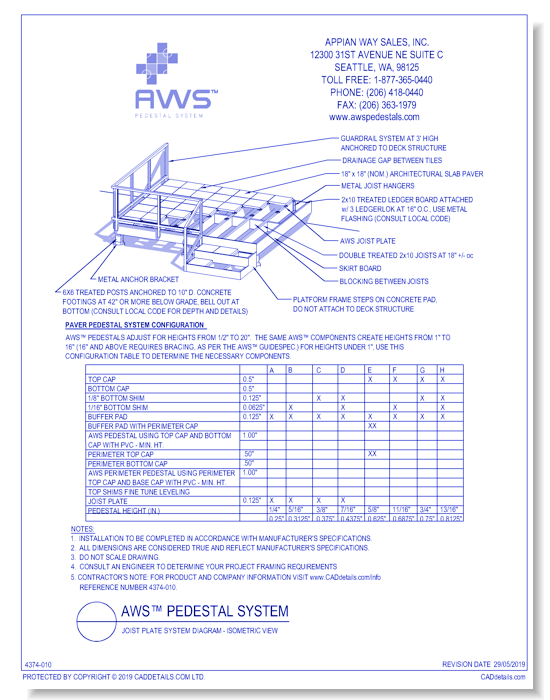 AWS™ Joist Plate System Diagram – Isometric View