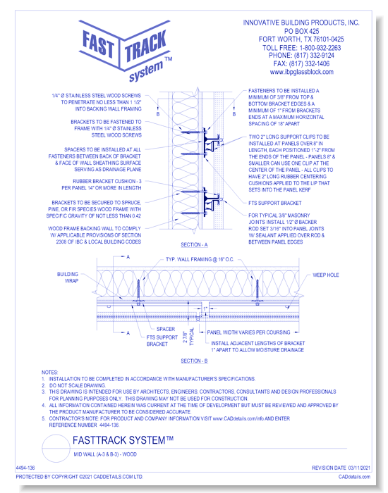 FastTrack System™: Mid Wall (A-3 & B-3) - Wood