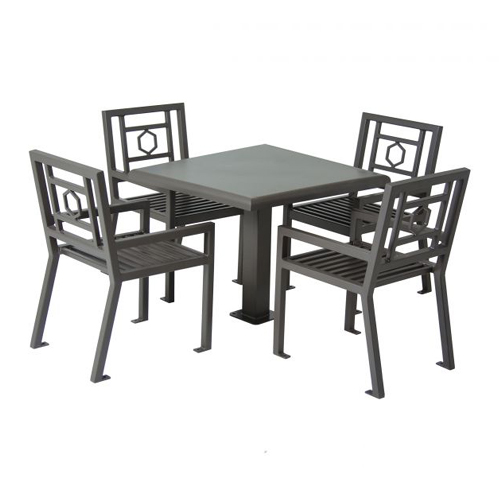 CAD Drawings BIM Models UltraSite Huntington 36" Square Table with 4 Chairs
