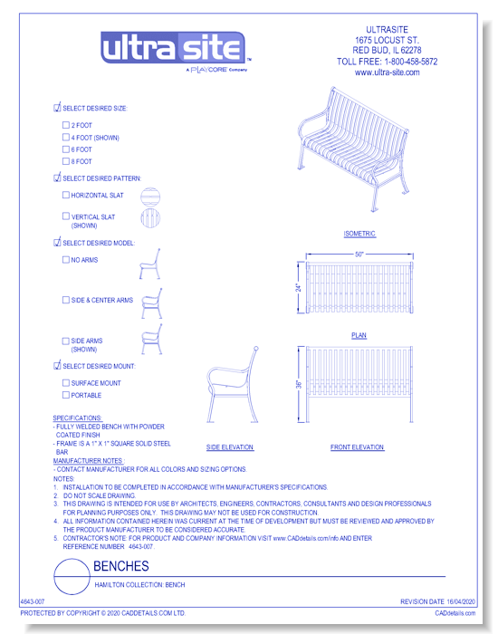 Hamilton Collection: Bench
