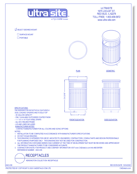 Kensington Collection: Receptacle