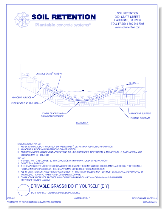 Do It Yourself - Drainage Swale Detail Arched