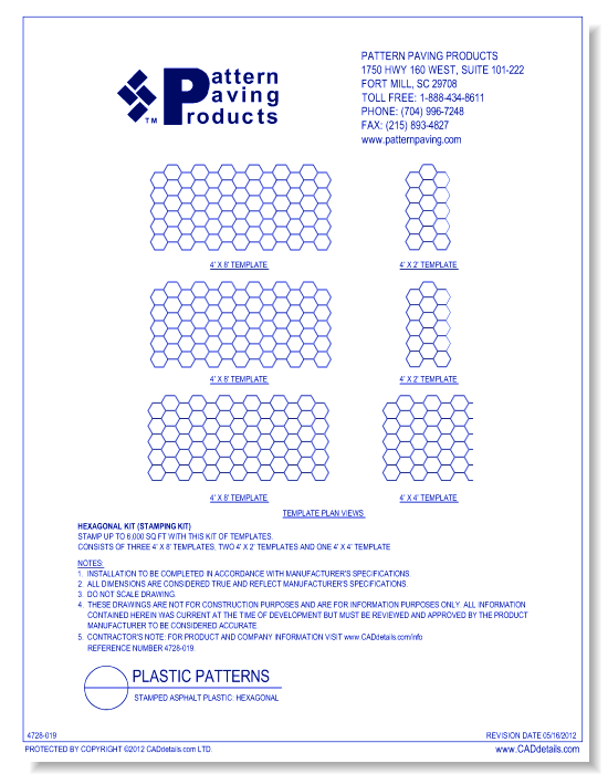 Stamped Asphalt Plastic: Hexagonal