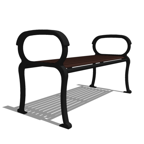 Cunningham™ Flat Bench: Horizontal Steel Slats