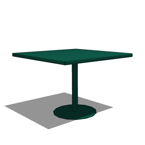 CAD Drawings BIM Models Thomas Steele Café Table: Square Steel Disk Pedestal Base