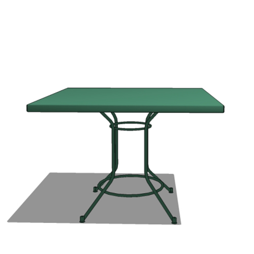 View Café Table: Square, Rod Steel Base