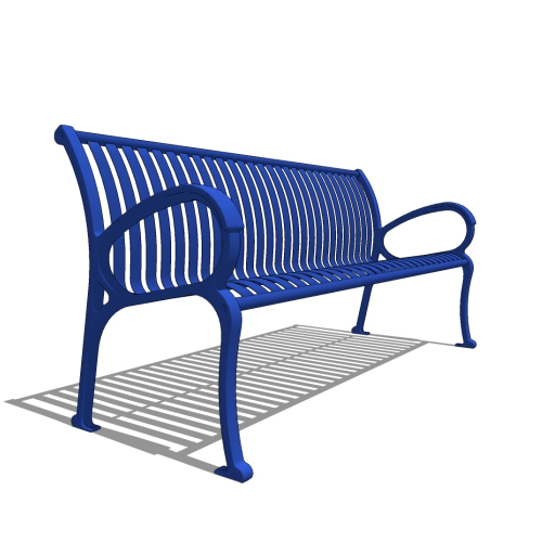CAD Drawings BIM Models Thomas Steele Cunningham™ Bench: Vertical Steel Straps