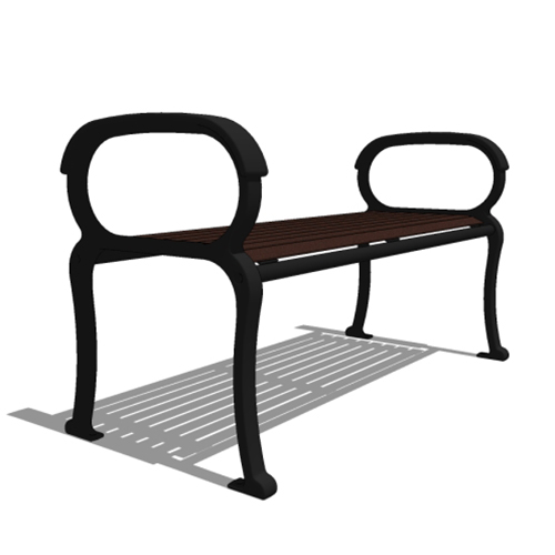 CAD Drawings BIM Models Thomas Steele Cunningham™ Bench: Horizontal Steel Slats