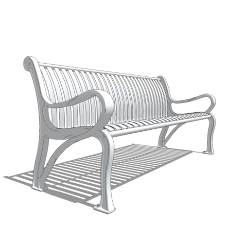 CAD Drawings BIM Models Thomas Steele Gramercy™ Bench: Vertical Steel Straps