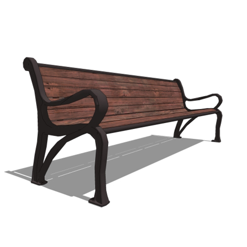 CAD Drawings BIM Models Thomas Steele Gramercy™ Bench: Wood IPE