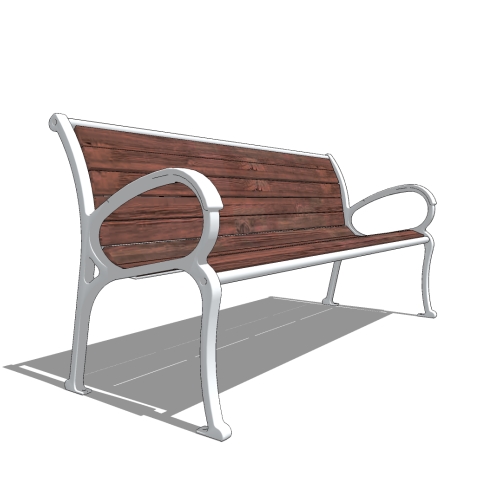 CAD Drawings BIM Models Thomas Steele Cunningham™ Bench: Wood IPE