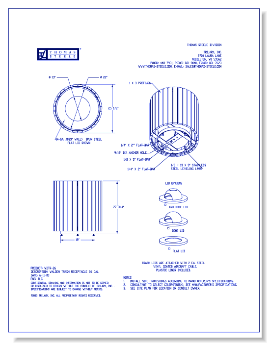 Walden™ Litter Receptacle: 26 Gallon