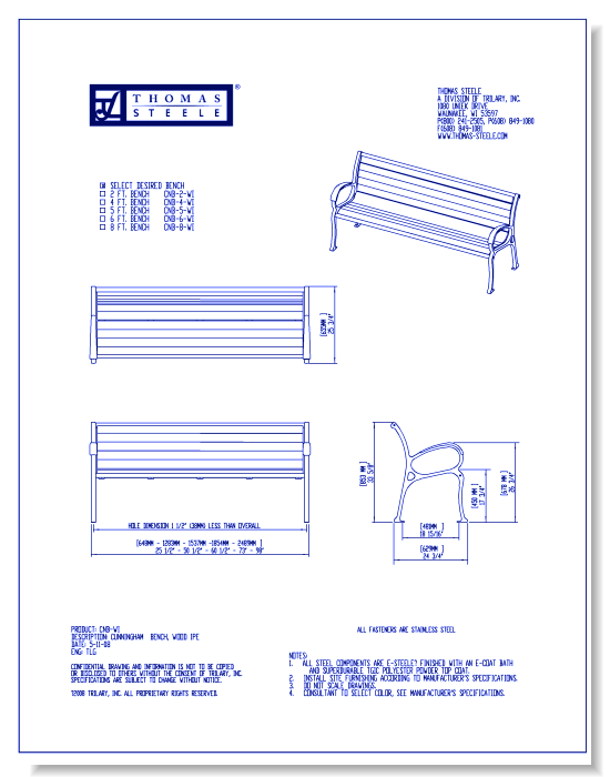 Cunningham™ Flat Bench: Wood IPE