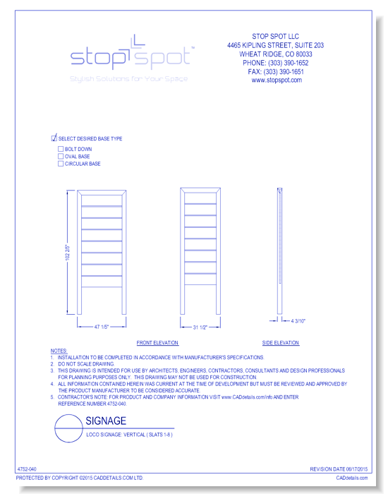 LOCO Signage: Vertical ( Slats 1-8 )